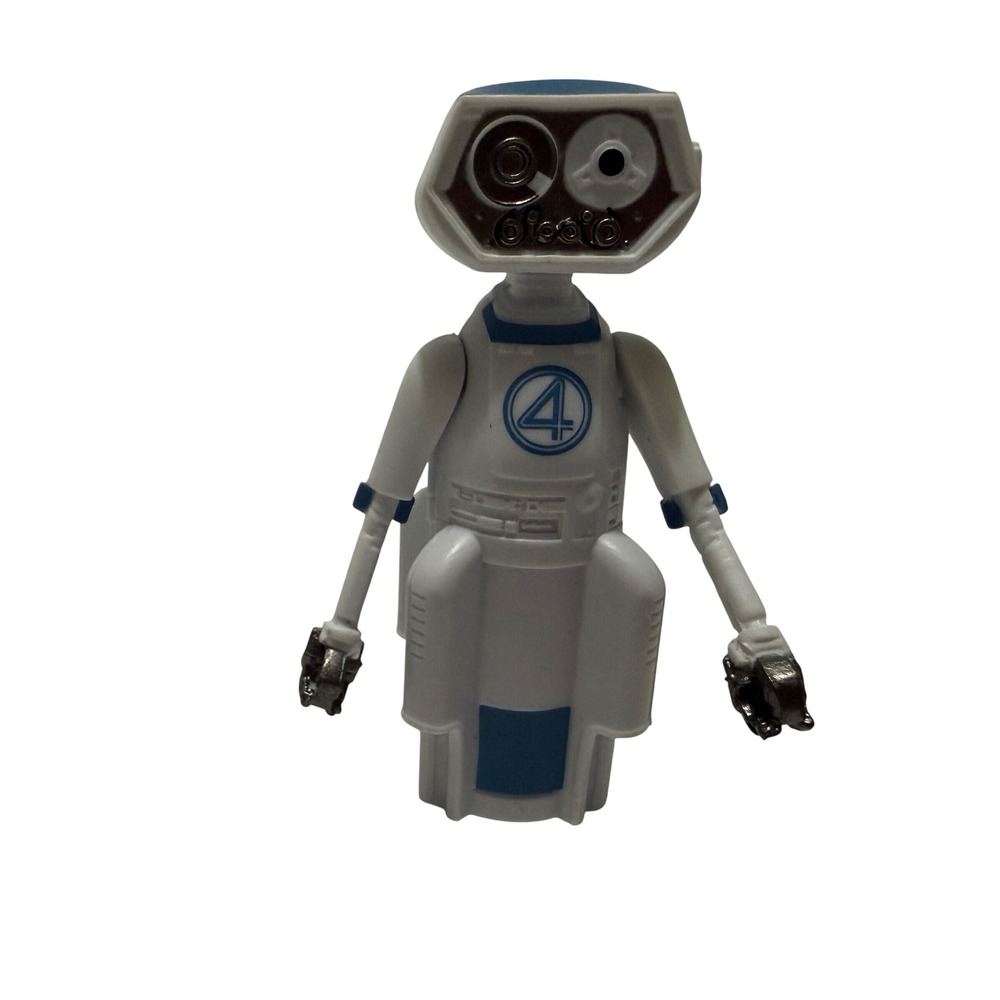 Marvel Fantastic Four HERBIE Robot Action Figure 2005 Movie Toy White Blue 2.25"